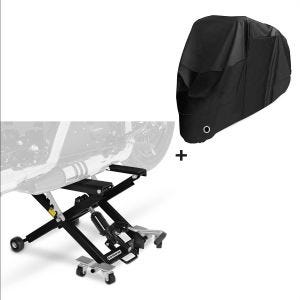 Hebebühne Hydraulisch + Abdeckplane XXXL für Suzuki Intruder VL 1500 LC Constands Midlift XL schwarz_0