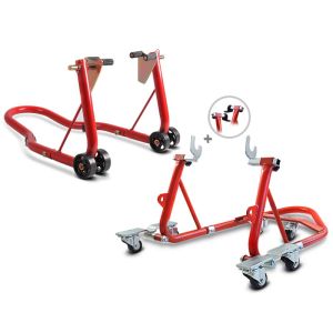 Motorcycle Paddock Stand Set Constands Rear and Front MR1 Dolly Mover