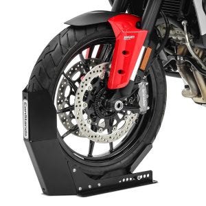 Transport Stand support Motorcycle Rocker Front Wheel Clamp chock Constands black matt Easy Fix 