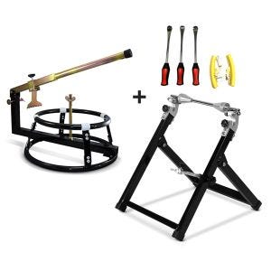 Set RE1 Motorrad Reifenmontiergerät mit Wuchtbock + Werkzeug Set Reifenmontage ConStands_1