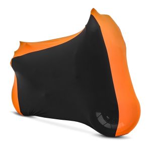 Motorcycle tarpaulin cover Indoor Craftride XL-XXL Stretch garage in black-orange