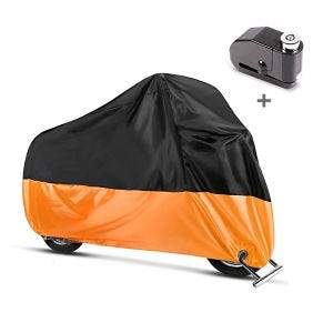 Abdeckplane XXL + Alarm Bremsscheibenschloss orange für Suzuki Marauder VZ 800 Tourtecs_0