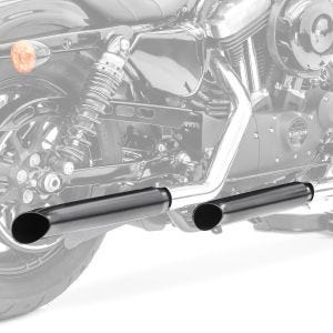 Set TO1 2x Endschalldämpfer Craftride Turn Out Universal für Chopper Custombikes Caferacer schwarz_1