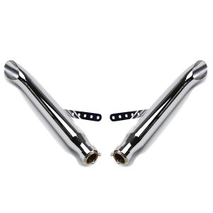 Set TO3 TO3 2x Endschalldämpfer Craftride Turn Out Universal für Chopper Custombikes Caferacer chrom_1