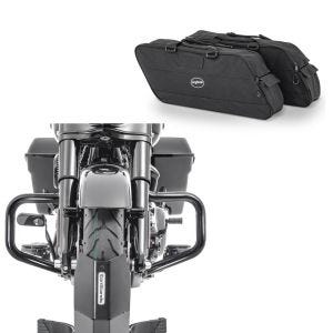 Set STS26 Crash bar Mustache and Suitcase liners BG1 fits for Harley Davidson Electra Glide Standard 19-22 Craftride