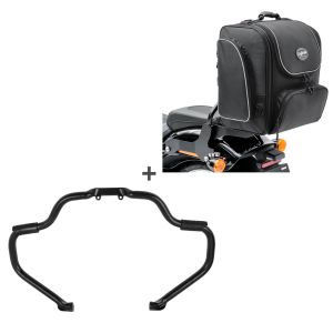 Set STM22 Crash bar Mustache and Sissybar Rear bag TM4 compatible with Indian Springfield Dark Horse 18-24 Craftride