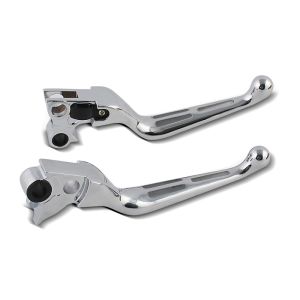 Brake and Clutch Lever Set Stripe fits for Harley Davidson Sportster Dyna Softail Touring 96- chrome Craftride