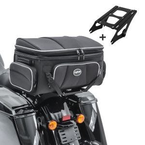 Tail bag Set compatible with chopper / custombikes Ultra Limited 14-24 with Mounting Rack Craftride S-M1