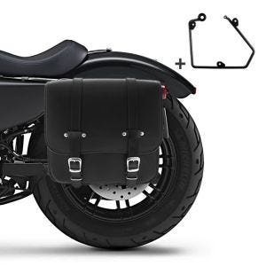 Saddlebag + support compatible with chopper / custombikes 883 Iron 09-15 left 17l Craftride