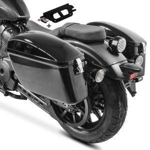 Hard saddlebags compatible with chopper / custombikes Deluxe 18-20 side cases brackets detachable Dallas Craftride