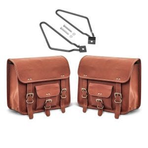 Set 2x Satteltaschen + Halter für Indian Chief / Bobber / Dark Horse Craftride SV1 braun_1
