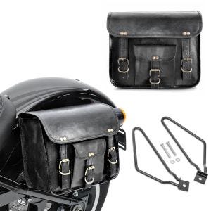 Satteltaschen SVS + Satteltaschenhalter für Harley Davidson Sportster 883 R Roadster Craftride schwarz_1