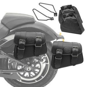 Set 2x saddlebags + supports compatible with Yamaha XVS 1300 Custom Craftride Montana black