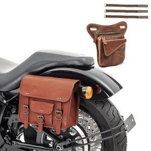 Set Saddlebag SV1 + Side bag SR1 compatible with Yamaha XJR 1300 / XV 950 / R Craftride brown