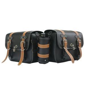 Throw-over Saddlebags for Moto Guzzi Nevada 750 Craftride US8 black
