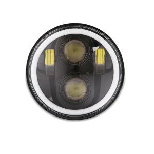 Headlight LED 5,75 Inch fits for Harley Davidson Sportster 883 Iron 09-20 M18 black by Craftride