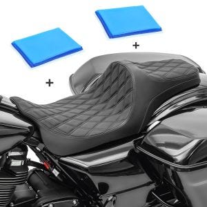 Gel Seat fits for Harley Davidson Touring 08-24  Two-Up seat Craftride FR6 black