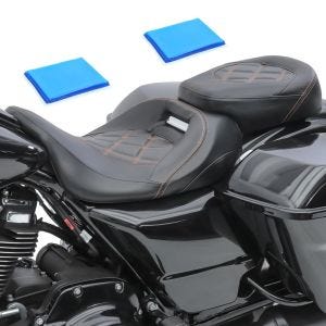 Gel seat fits for Harley Davidson Street Glide 08-22 RH3G Craftride black-orange