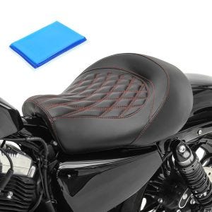 Gel Solo Seat fits for Harley Davidson Sportster 1200 Custom 10-20 black/red GR2G Craftride