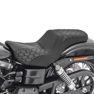 2-Up Seat fits for Harley Davidson Dyna Street Bob 06-17 driver and passenger seat Craftride SF8 black