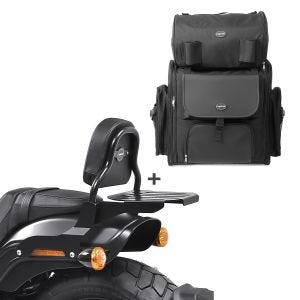 Sissy bar CSS Fix + Tail Bag XL for Cruiser 18-24 with luggage rack black Craftride CB43886