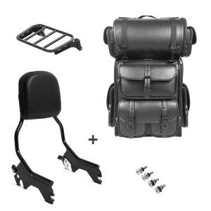 Sissybar R1S + Hecktasche LX für Harley Softail Slim 18-20 mit Gepäckträger Craftride_1