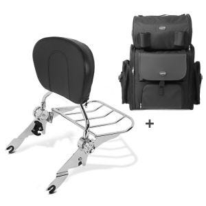 Sissy Bar SB1 + Tail Bag compatible with chopper / custombikes Special 17-24 Craftride with rear rack detachable chrome