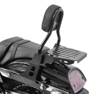 Sissybar fits for Harley Davidson Dyna Fat Bob 10-17 Craftride Fast Driver-M incl. Rear rack black