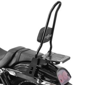 Sissybar fits for Harley Davidson Dyna Fat Bob 10-17 Craftride Fast Rider-XL incl. Rear rack black