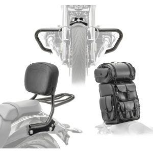 Sissybar mit Gepäckträger + Sissybar Tasche für BMW R 18 / Classic 20-21 + Sturzbügel Mustache QM4_1