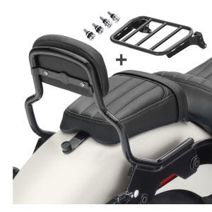 Sissy bar compatible with Harley Davidson Softail Low Rider ST 22-24 XS Luggage Rack and Docking Kit black Craftride