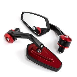Bar end mirrors compatible with Cruiser rear view mirror Craftride LS4 red CB20855 DPLT