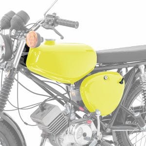 Tank / Petrol Tank compatible with Simson S51 / S50 / S70 with side cover Craftride neon yellow