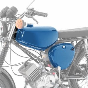 Tank / Petrol Tank compatible with Simson S51 / S50 / S70 with side cover Craftride New Style blue
