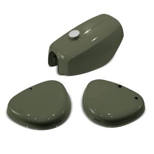 Tank / Petrol Tank compatible with Simson S51 / S50 / S70 with side cover Craftride olive green