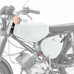 Tank / Petrol Tank compatible with Simson S51 / S50 / S70 with side cover Craftride white