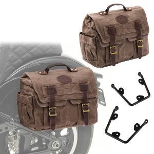 Set 2x Satteltaschen mit Halter für Honda Rebel 1100 2021 Craftride CV1F-braun links-rechts_1