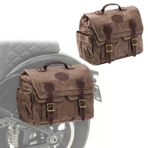 Set 2x Seitentasche für Royal Enfield Interceptor 650 Satteltasche Craftride CV1 braun_1