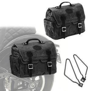 Set 2x Satteltaschen + Halter für Yamaha XJR 1300 / XSR 900 / 700 Satteltasche Craftride CV1 schwarz_1