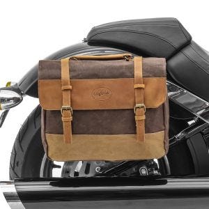 Motorrad Satteltasche Canvas mit Innentasche Craftride CV5 Seitentasche braun_1