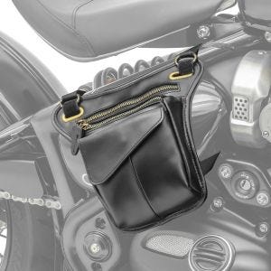 Side bag compatible with Triumph Bonneville Bobber / Black Craftride SR1 leather black