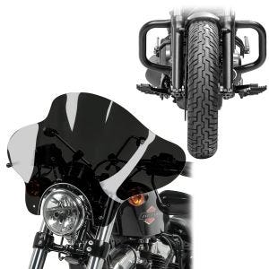 Set Windshield Batwing + Engine Guard compatible with Honda Rebel 500 CMX 17-24 Craftride DKL