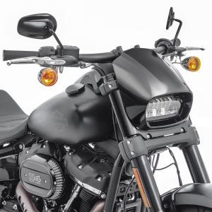 Headlight Fly Screen Front Mask fits for Harley Davidson Softail Fat Bob 114 18-24 Wind Shield Craftride black DPLB