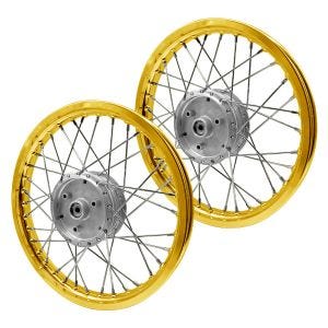 Set 2x Spoke wheel rim aluminum 1,6x16 for Simson S51 S50 S70 Schwalbe KR51 alloy Craftride AF17S gold