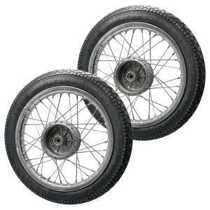 Set 2x Spoke wheel rim 1,6x16 + tire Vee VRM099 for Simson S51 S50 S70 Schwalbe KR51 Craftride AF12L