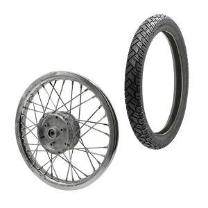 Spoke wheel rim steel 1.5x16 for Simson S51 S50 S70 Schwalbe KR51 chromed Craftride AF19 + Tire Vee Rubber VRM094 front rear