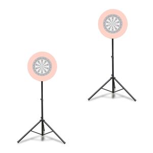Set 2x Dart stand height adjustable 140 - 195 cm Cranit tripod for dartboard PL38 black