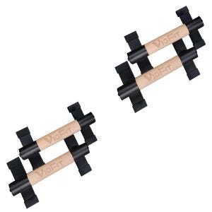 Set 2x Parallettes Paire de Poignées de Pompe Cranit LG12 Barre de Support de Pompe en Bois 26cm