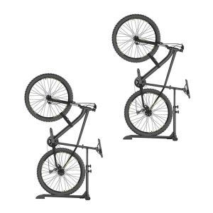 Set 2x Bicycle stand freestanding Cranit floor stand vertical horizontally adjustable ME89 black