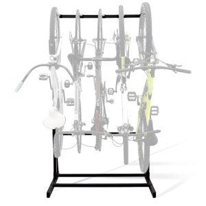 Freestanding bike rack for 5 bikes steel 117 x 91.5 x 205.5 cm RI98 black DPL2